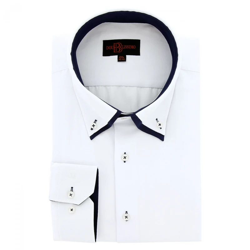 Chemise homme grande taille double col coupe droite DOBLO Doublissimo