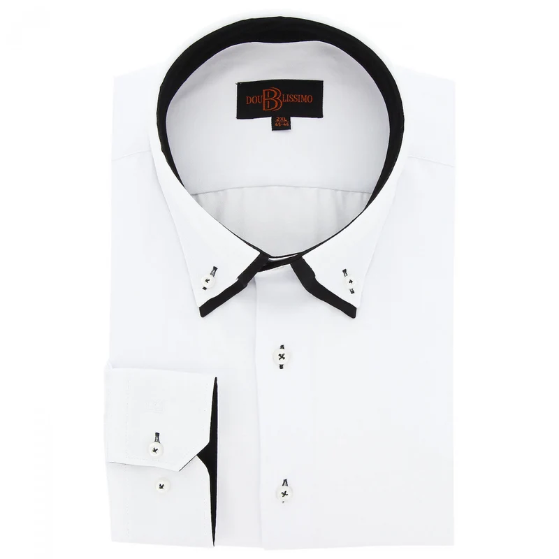 Chemise homme grande taille double col coupe droite DOBLO Doublissimo