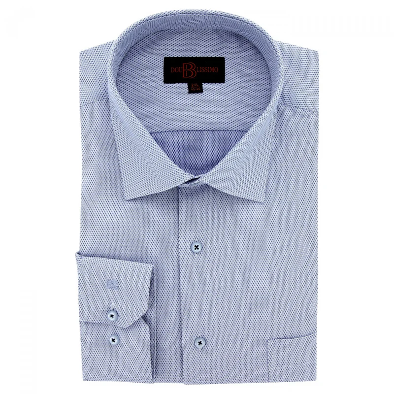 Chemise homme grande taille tissus premium armuré coupe droite DELLE Doublissimo