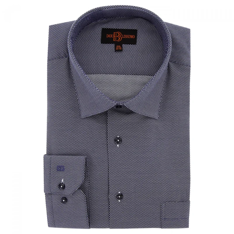 Chemise homme grande taille tissus premium armuré coupe droite DELLE Doublissimo