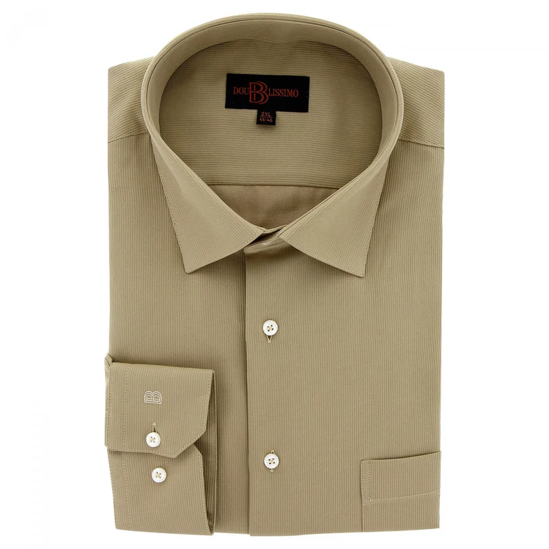 Chemise homme grande taille tissu premium à rayures coupe droite AUTUN Doublissimo