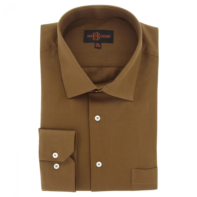 Chemise homme grande taille tissu premium à rayures coupe droite AUTUN Doublissimo