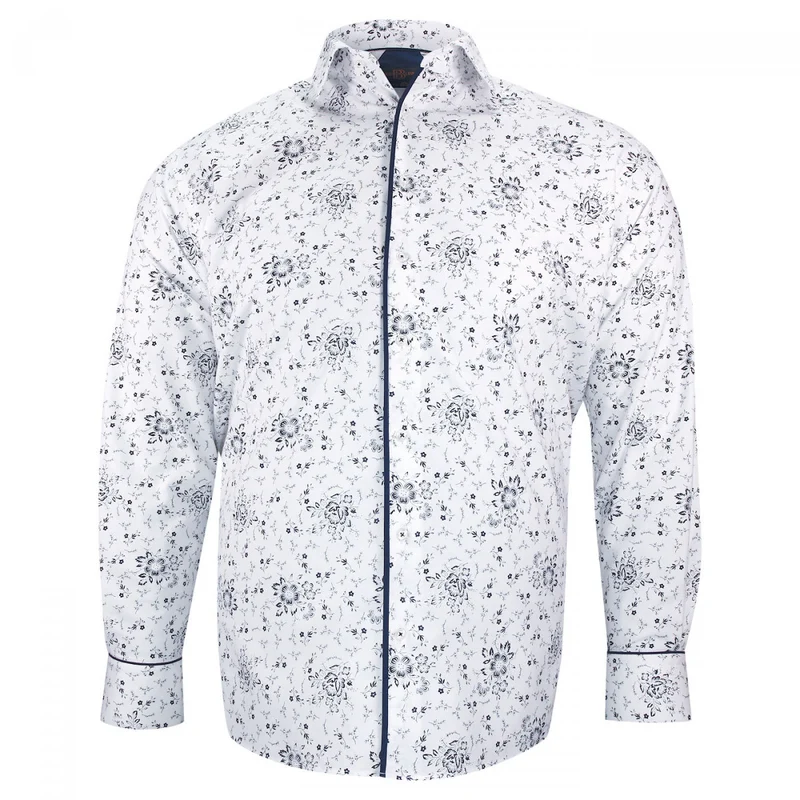 Chemise homme grande taille tissu imprimé coupe droite STAFLORE Doublissimo