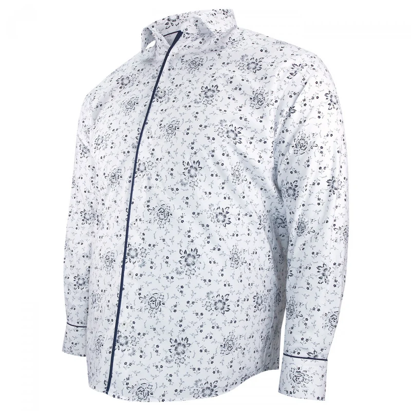 Chemise homme grande taille tissu imprimé coupe droite STAFLORE Doublissimo