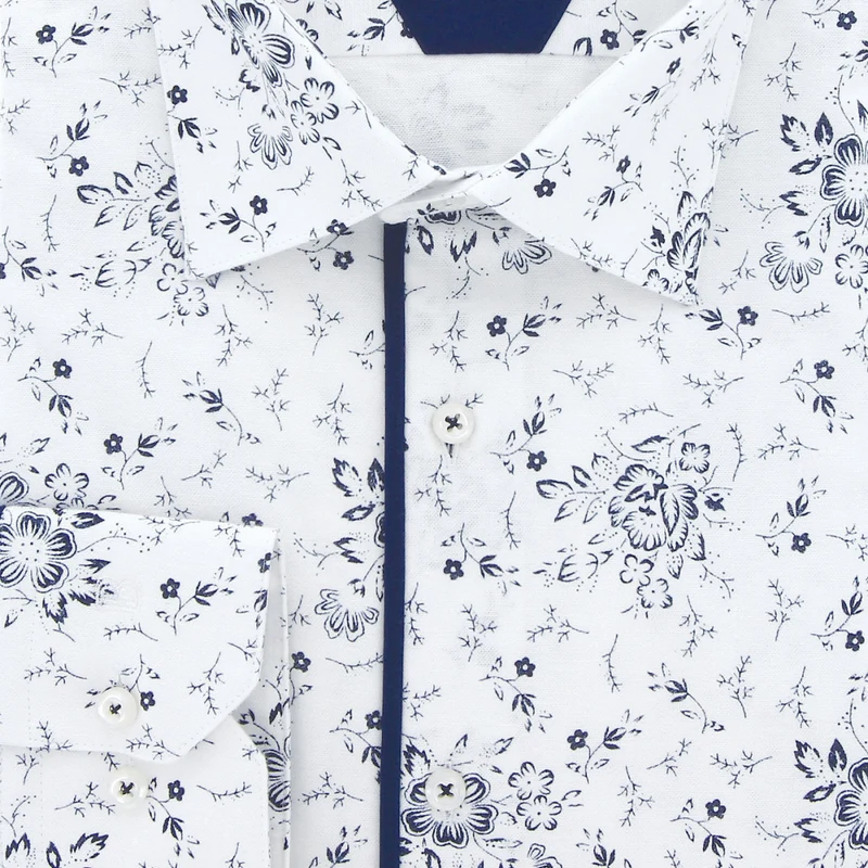 Chemise homme grande taille tissu imprimé coupe droite STAFLORE Doublissimo