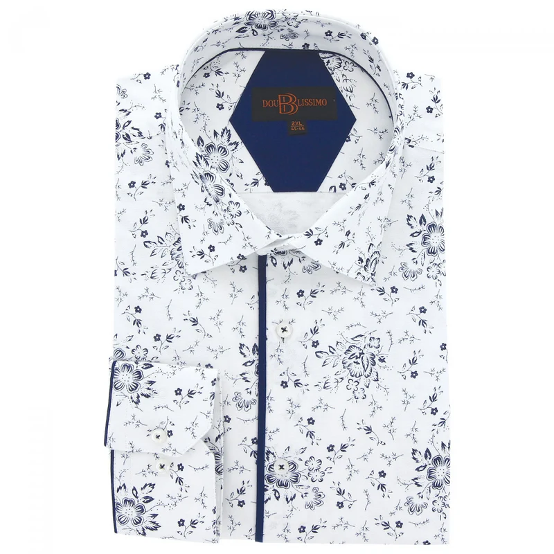 Chemise homme grande taille tissu imprimé coupe droite STAFLORE Doublissimo