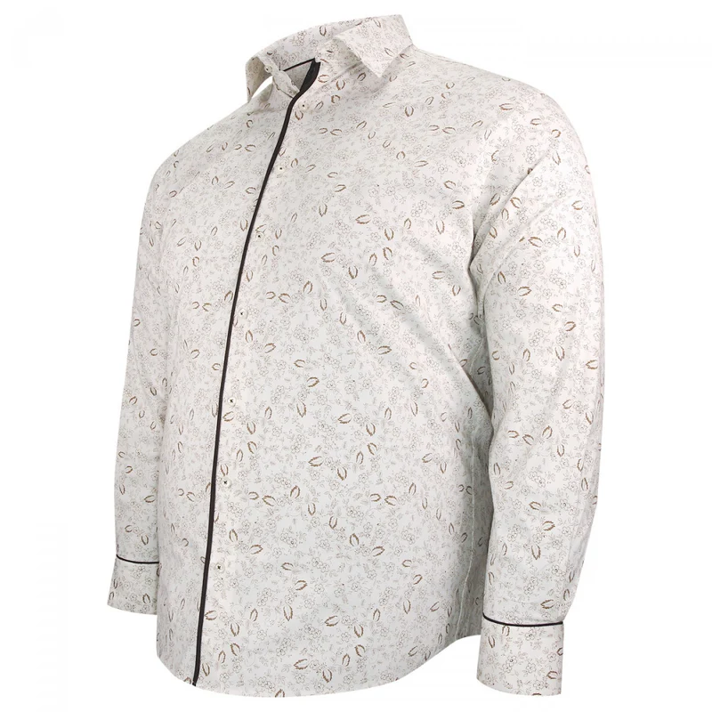 Chemise homme grande taille tissu imprimé coupe droite STAFLORE Doublissimo