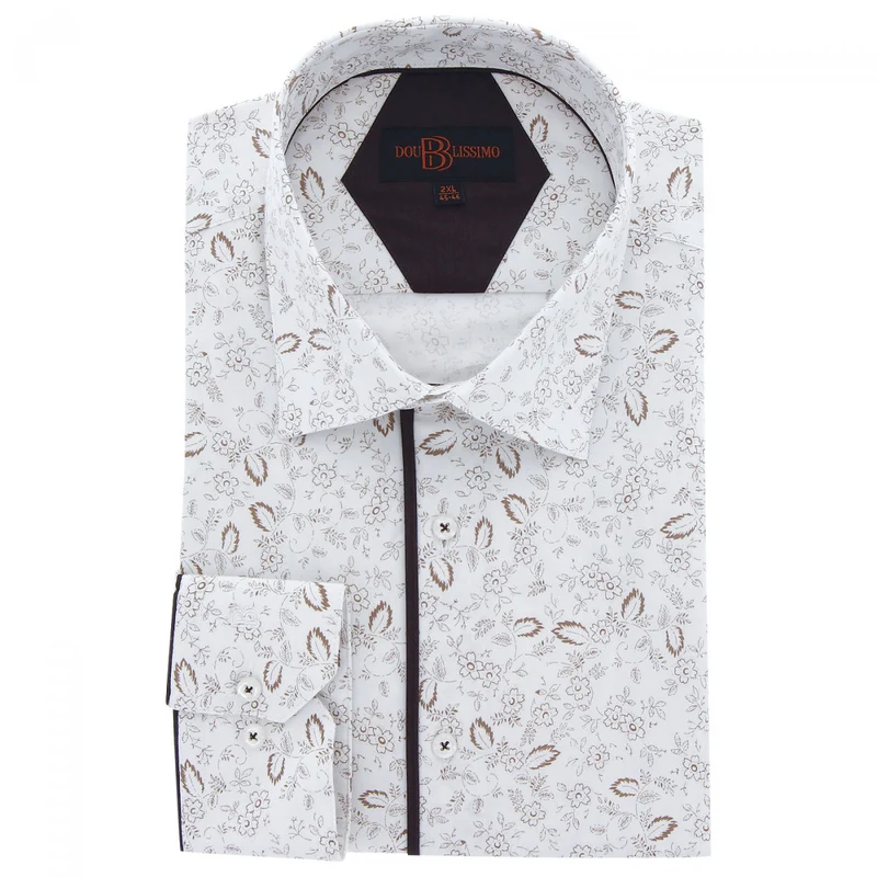 Chemise homme grande taille tissu imprimé coupe droite STAFLORE Doublissimo
