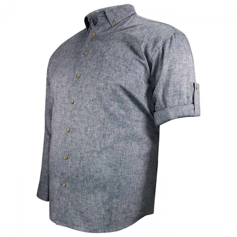 Chemise homme grande taille tissu lin et coton coupe droite COTOLINO Doublissimo