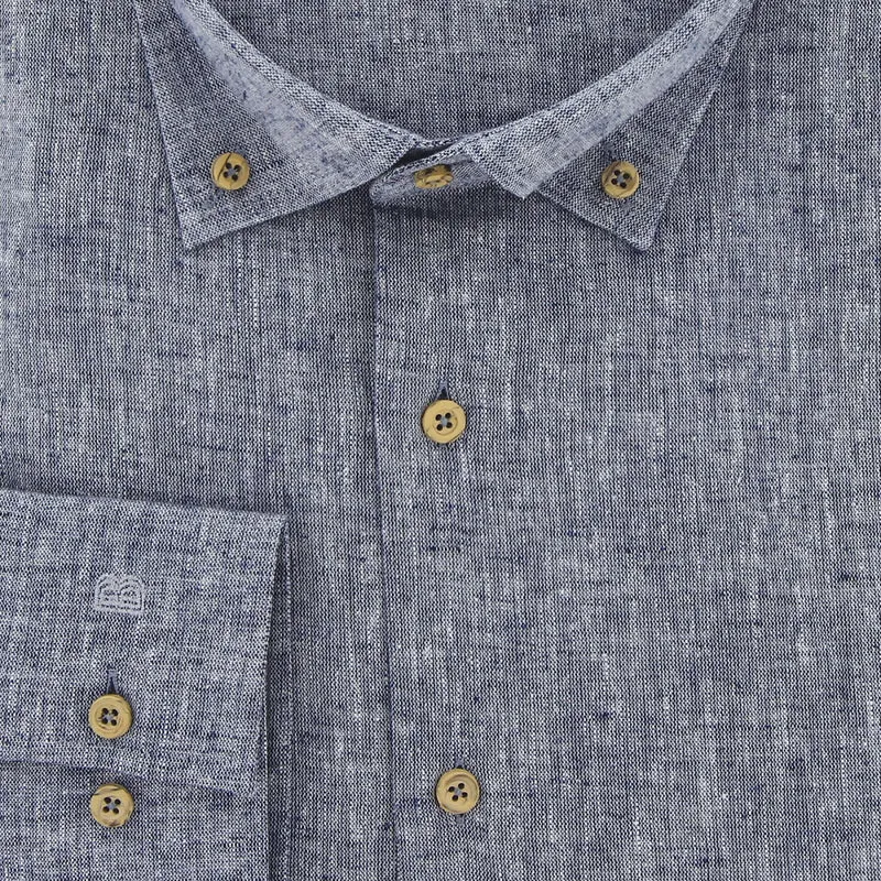 Chemise homme grande taille tissu lin et coton coupe droite COTOLINO Doublissimo