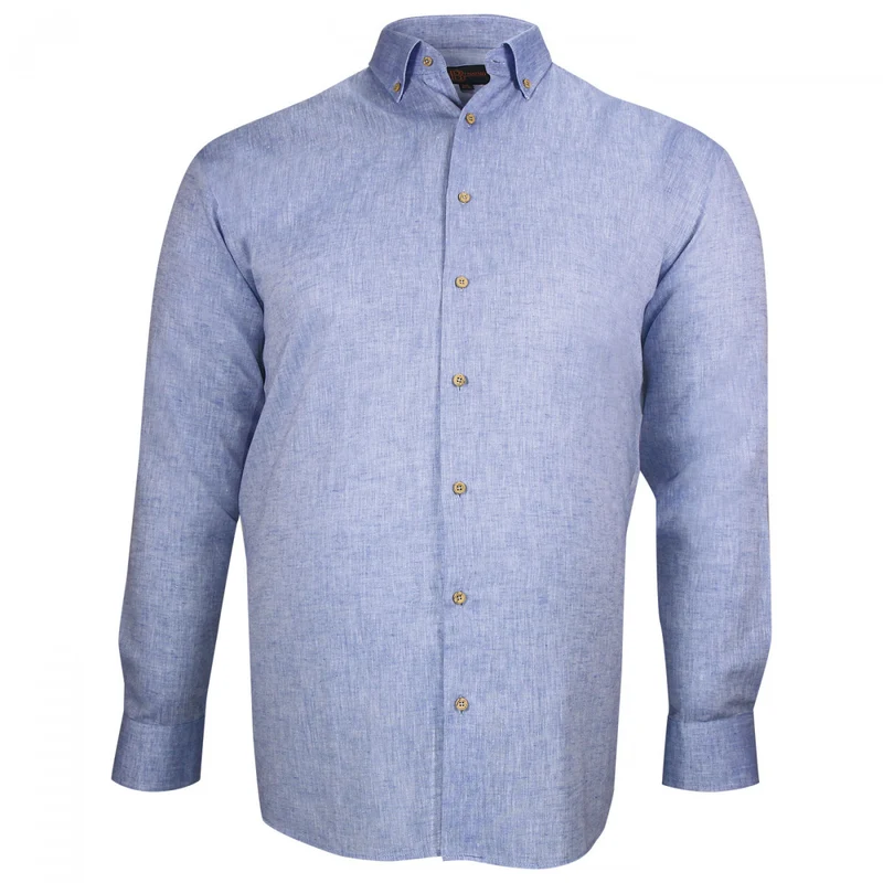 Chemise homme grande taille tissu lin et coton coupe droite COTOLINO Doublissimo