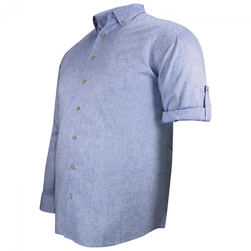 Chemise homme grande taille tissu lin et coton coupe droite COTOLINO Doublissimo