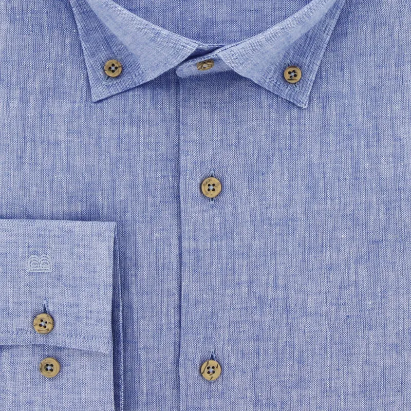 Chemise homme grande taille tissu lin et coton coupe droite COTOLINO Doublissimo