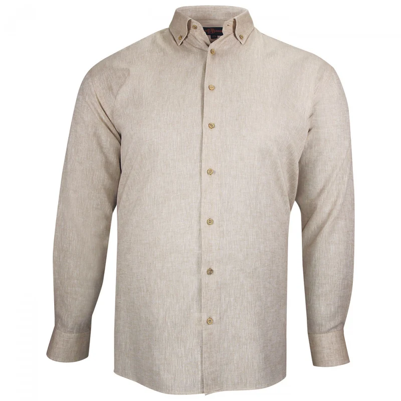 Chemise homme grande taille tissu lin et coton coupe droite COTOLINO Doublissimo
