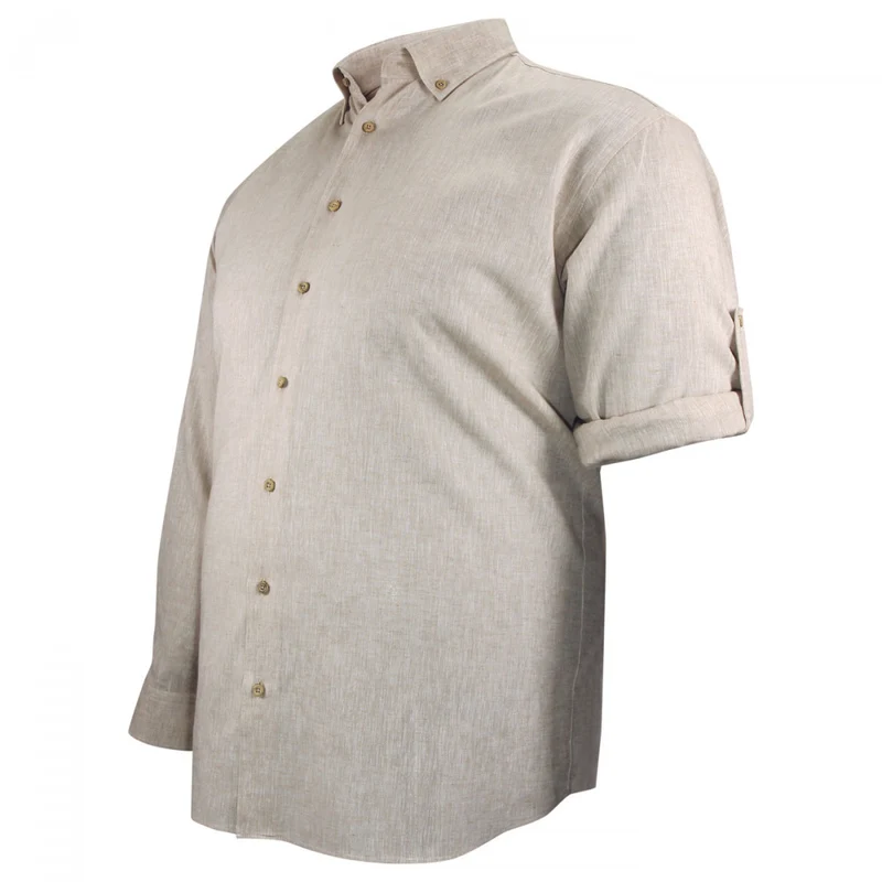 Chemise homme grande taille tissu lin et coton coupe droite COTOLINO Doublissimo