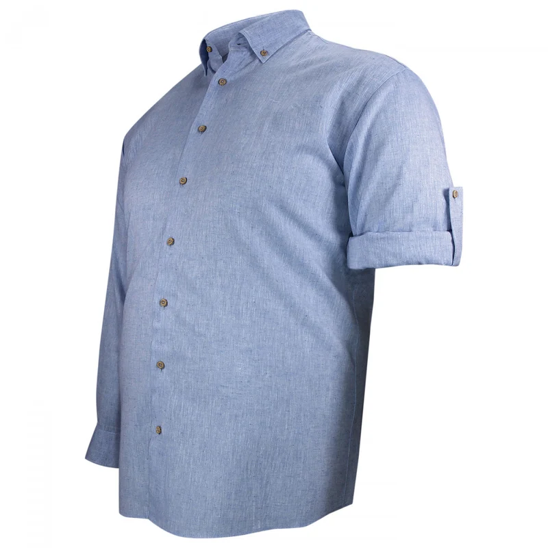 Chemise homme grande taille tissu lin et coton coupe droite COTOLINO Doublissimo