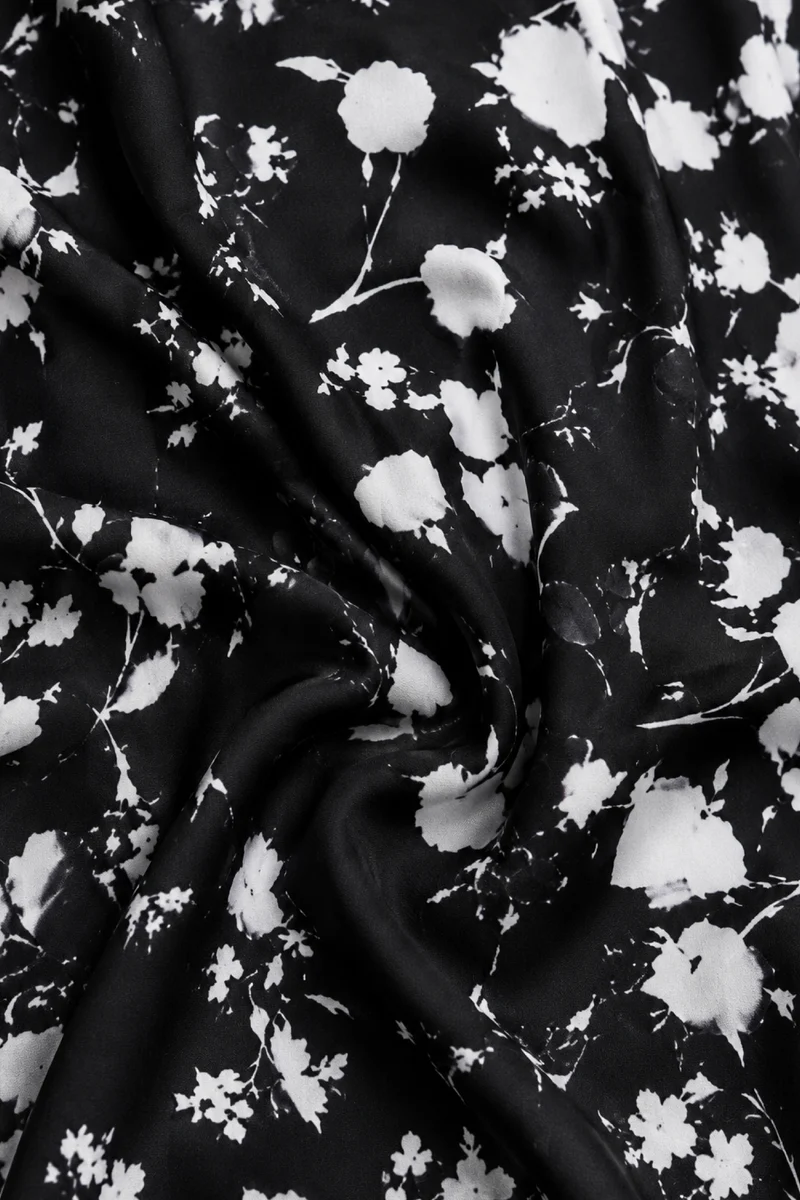 Sarela|Viscose Square Neck Printed Midi Dress
