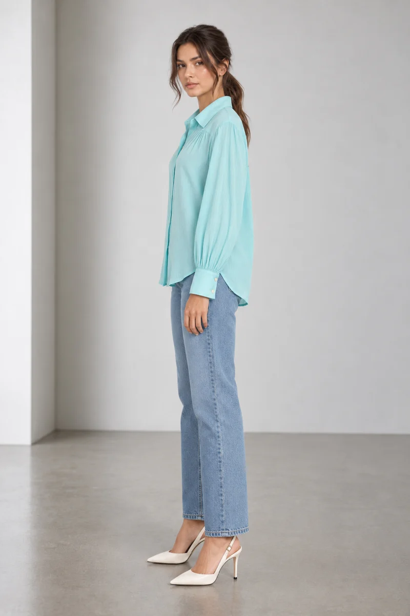 Sael|Viscose Dobby Textured Relaxed Shirt