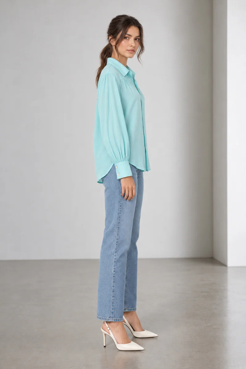 Sael|Viscose Dobby Textured Relaxed Shirt