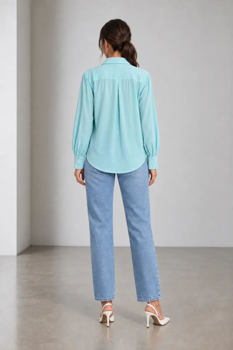 Sael|Viscose Dobby Textured Relaxed Shirt