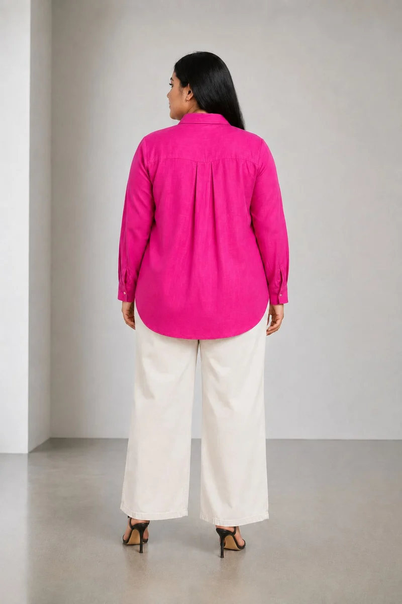 Pavana|Viscose Shirt With Pintuck Front Panel
