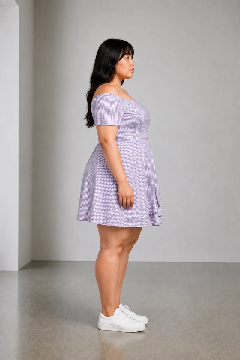 Rivel|Cotton Offshoulder Mini Dress