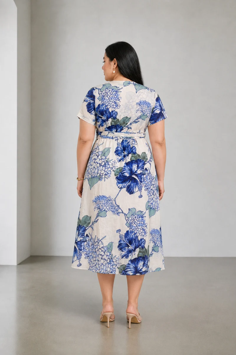 Aviel|Cotton Printed Wrap Midi Dress