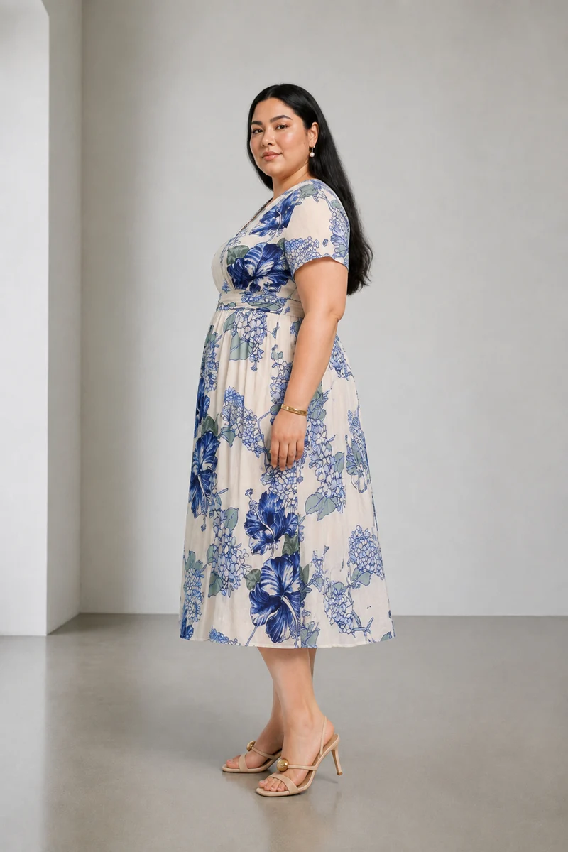 Aviel|Cotton Printed Wrap Midi Dress