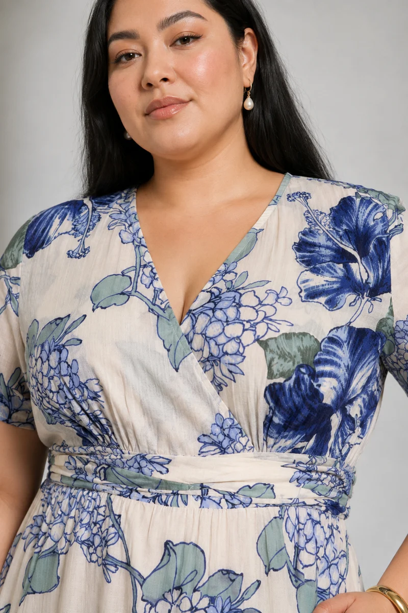 Aviel|Cotton Printed Wrap Midi Dress