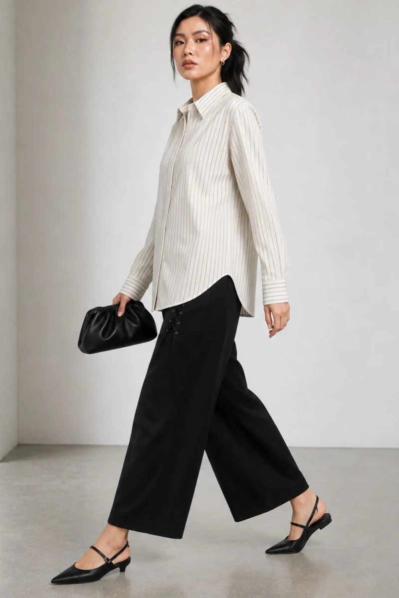 Brin|Cotton Regular Fit Pinstripe Shirt