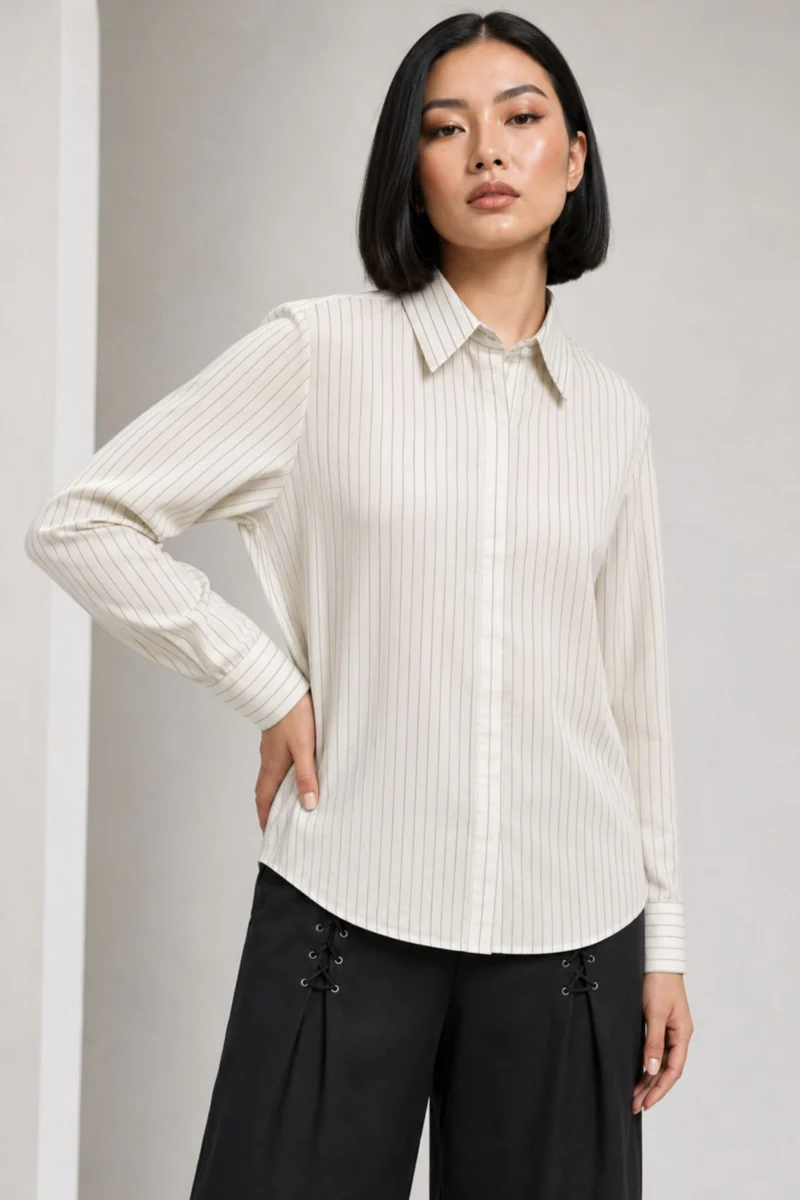 Brin|Cotton Regular Fit Pinstripe Shirt