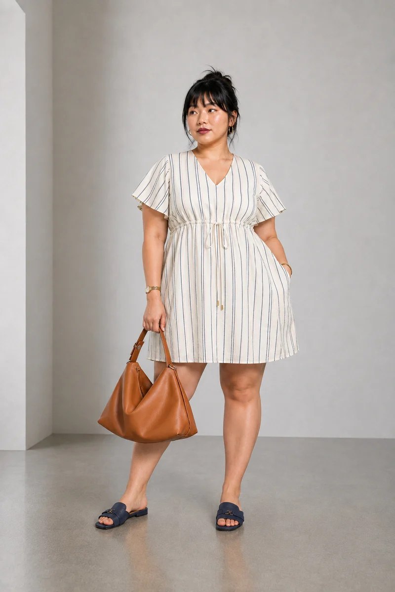 Calina|Cotton Tieup Mini Dress