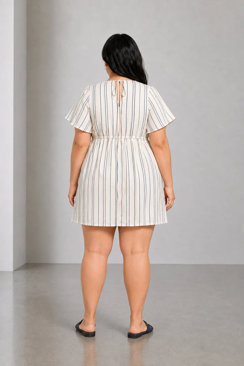 Calina|Cotton Tieup Mini Dress