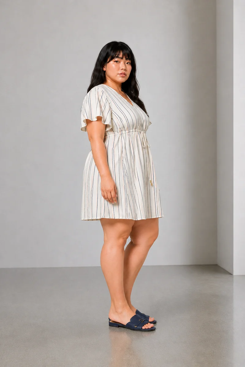 Calina|Cotton Tieup Mini Dress