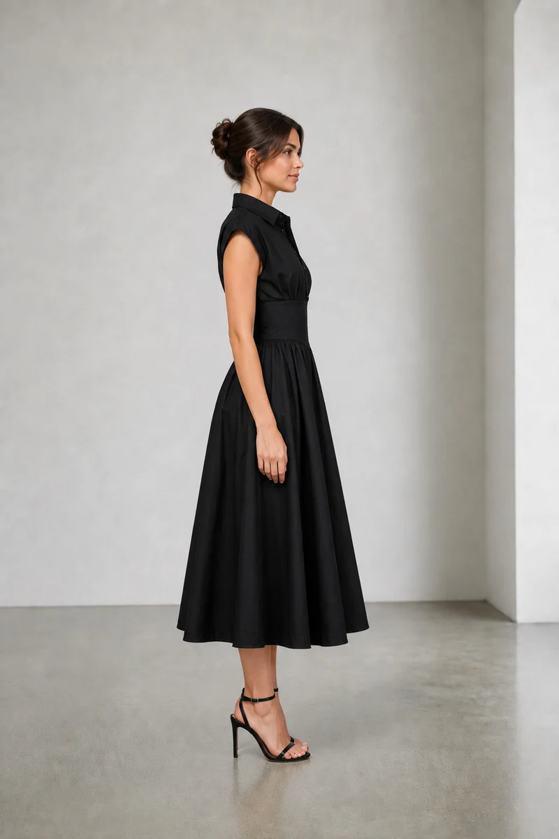 Mysa|Cotton Extended Sleeve Maxi Dress