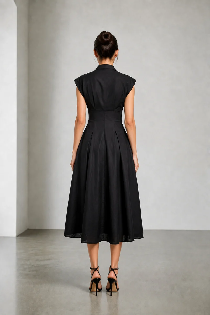 Mysa|Cotton Extended Sleeve Maxi Dress