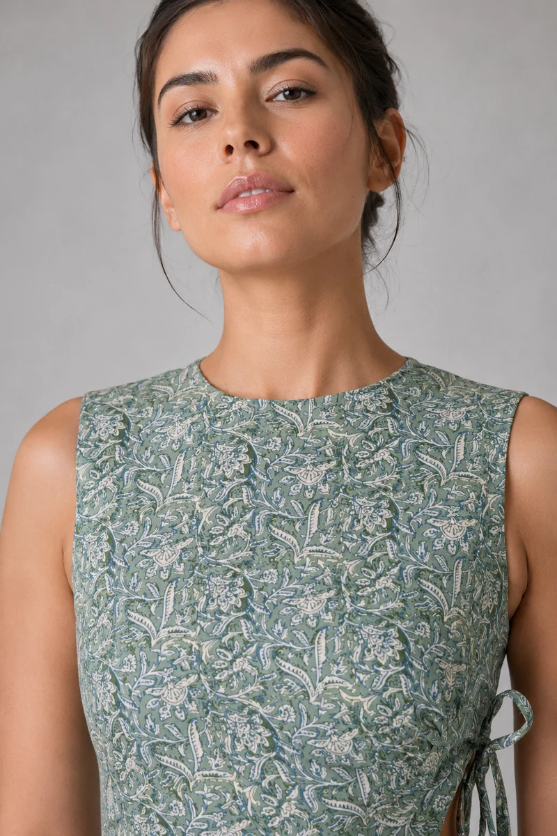Verdia|Viscose Side Waist Cutout Dress