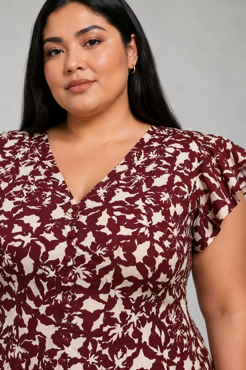 Mareo|Viscose Pleated Peplum Top