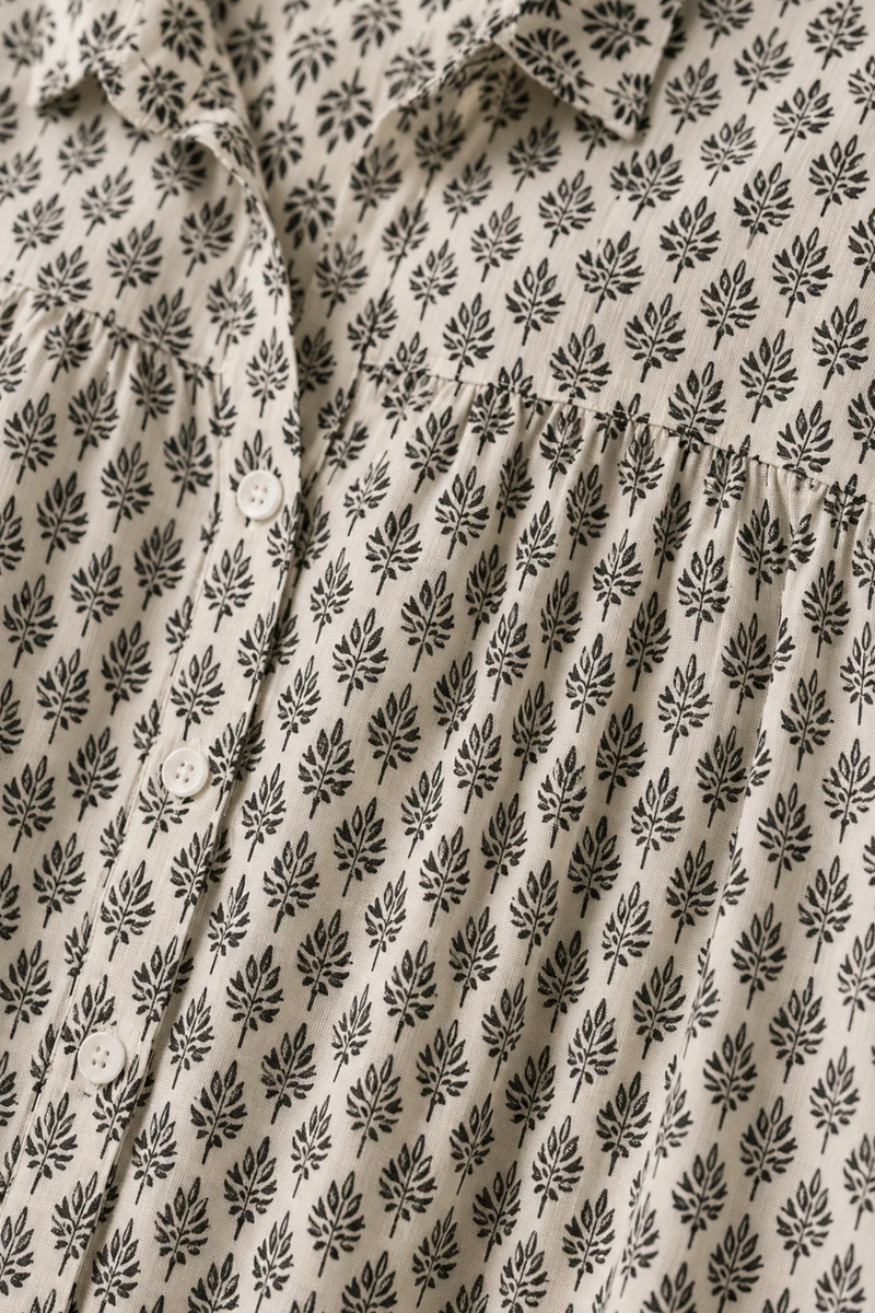 Celvia|Viscose Printed Relaxed Shirt