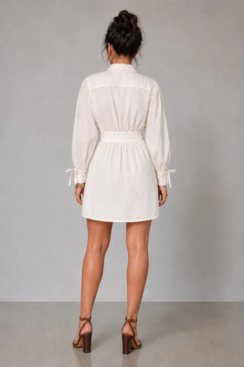 Niora|Cotton Asymmetric Wrap Mini Dress