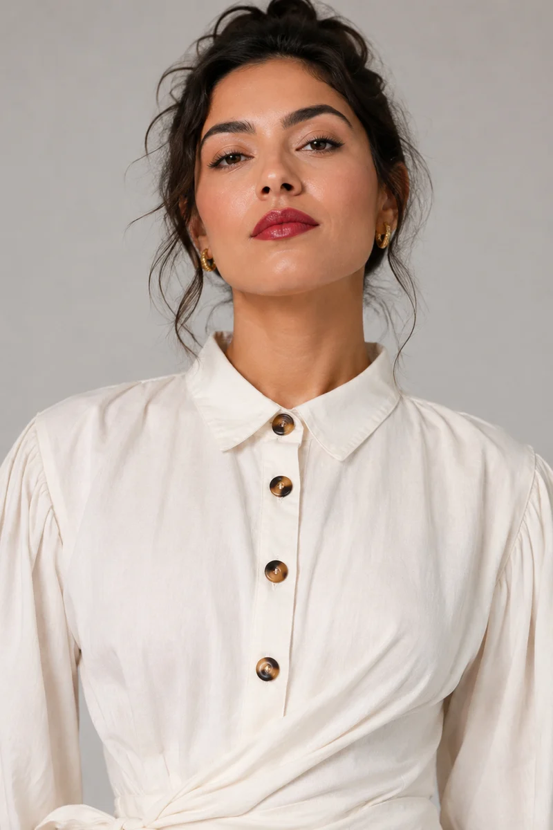Niora|Cotton Asymmetric Wrap Mini Dress