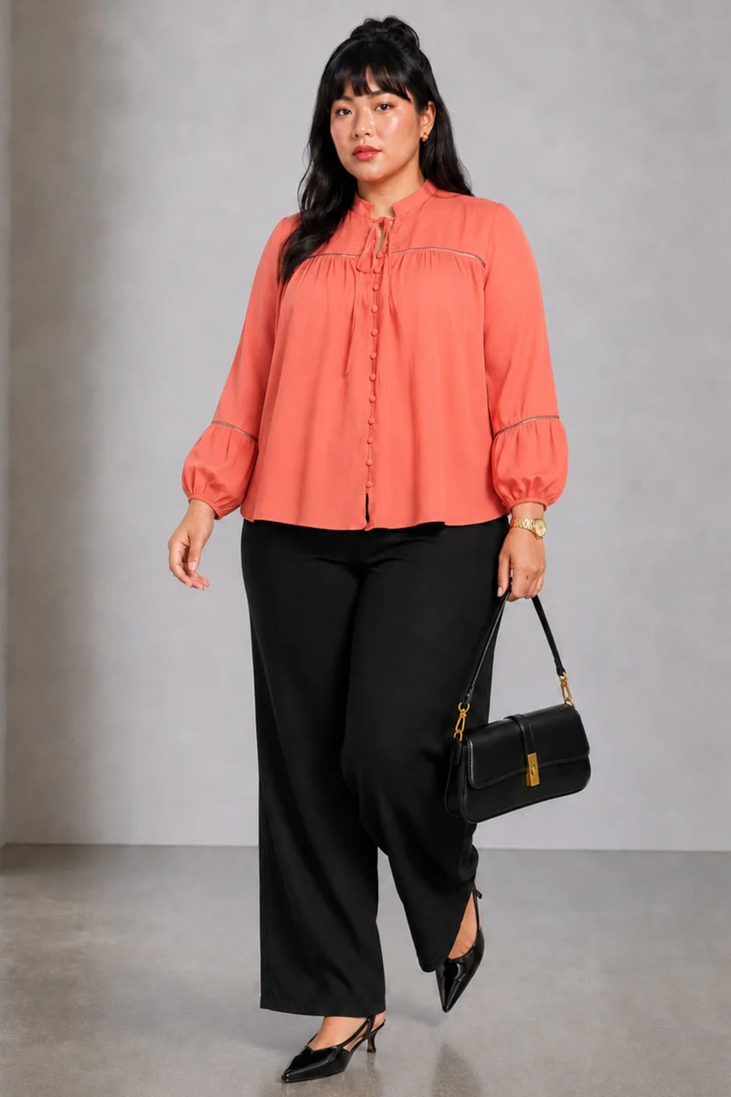 Tavila|Viscose Top With Lace Insert