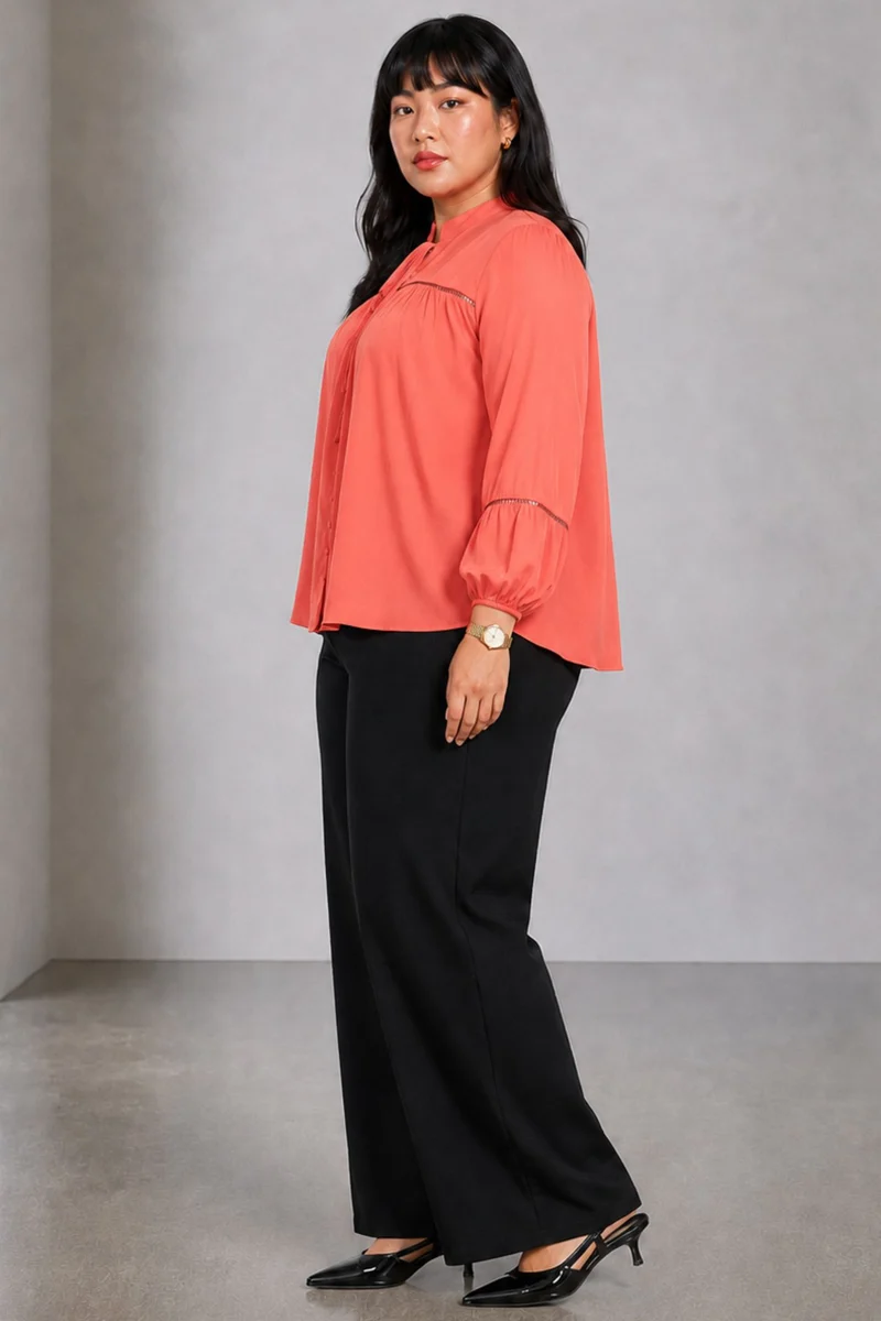 Tavila|Viscose Top With Lace Insert
