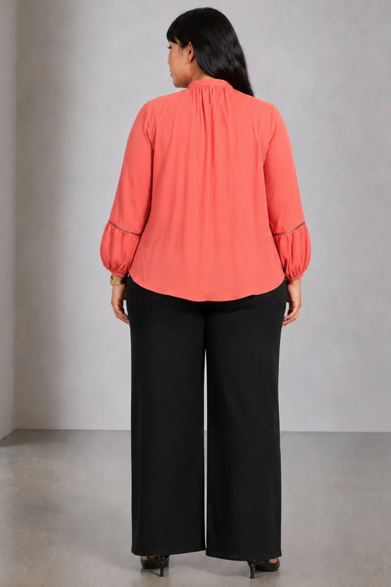 Tavila|Viscose Top With Lace Insert
