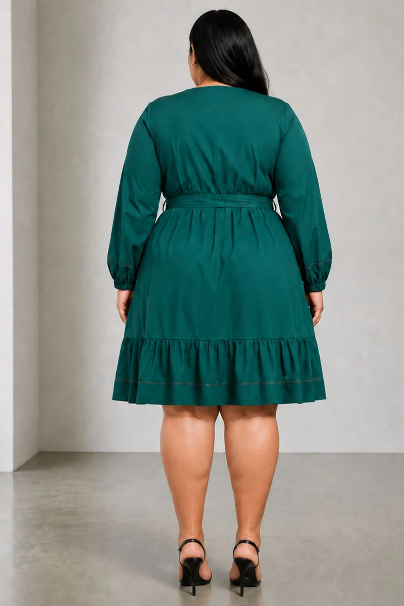 Avelli|Cotton Puff Sleeves Mini Dress