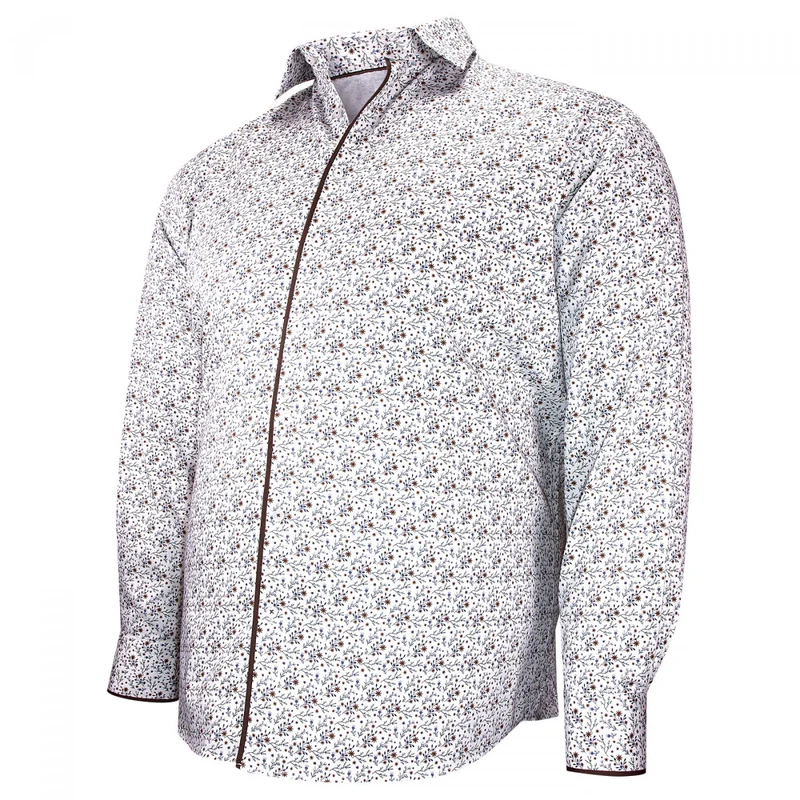Chemise homme grande taille tissu imprimé coupe droite FIOMAR Doublissimo