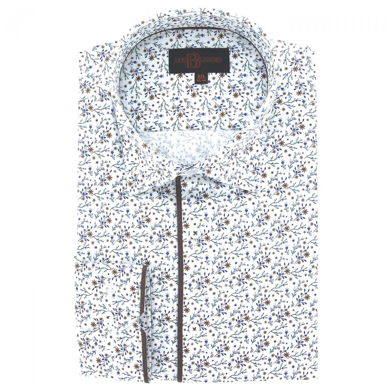 Chemise homme grande taille tissu imprimé coupe droite FIOMAR Doublissimo