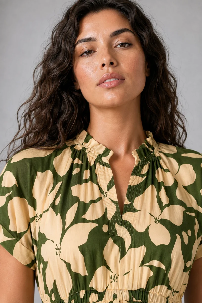 Savina|Viscose Fit Flare Tiered Mini Dress