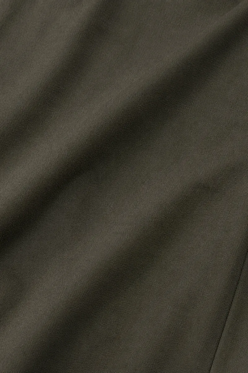 Briva|Viscose Broad Strap Panel Dress