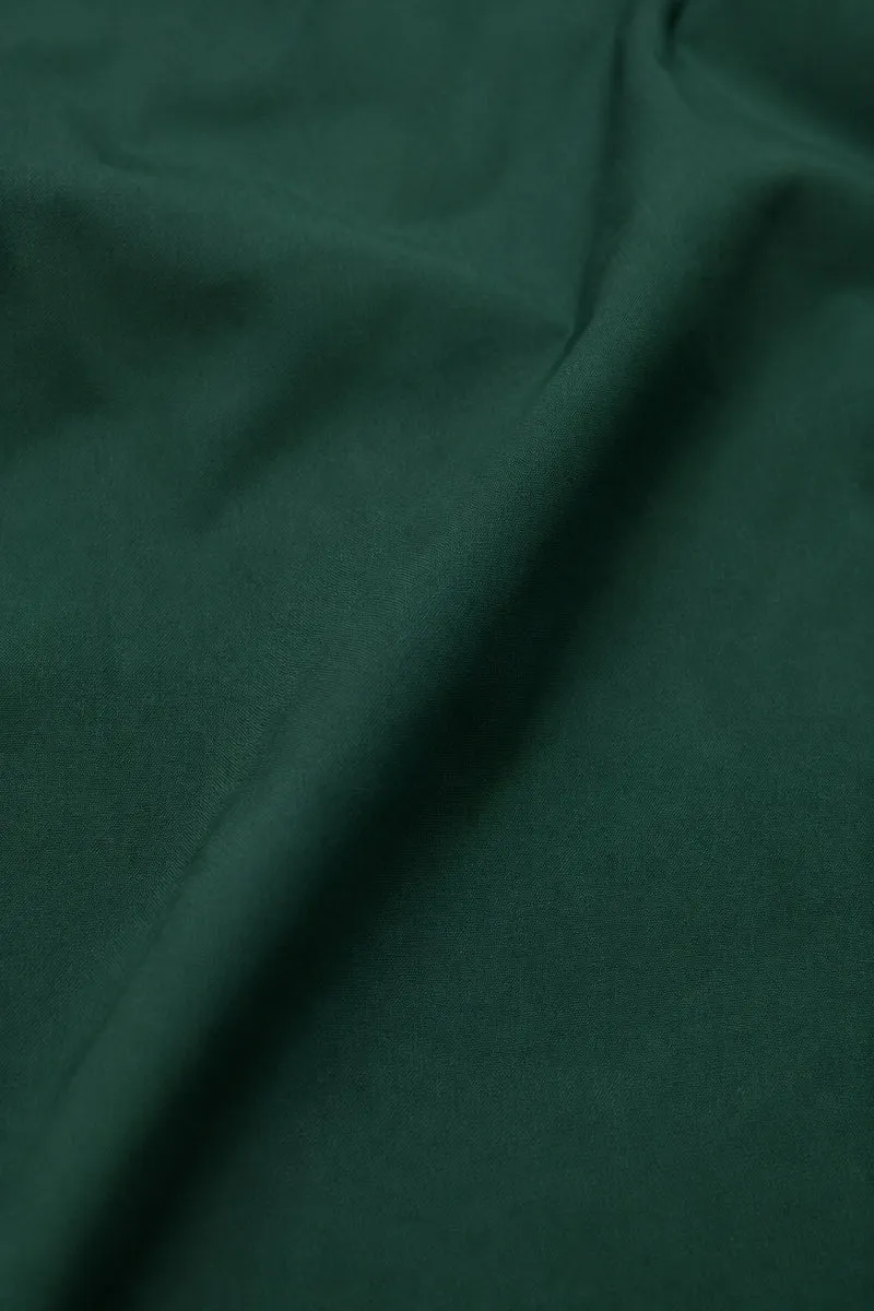 Elari|Cotton Split Crew Neck Pleated Mini Dress